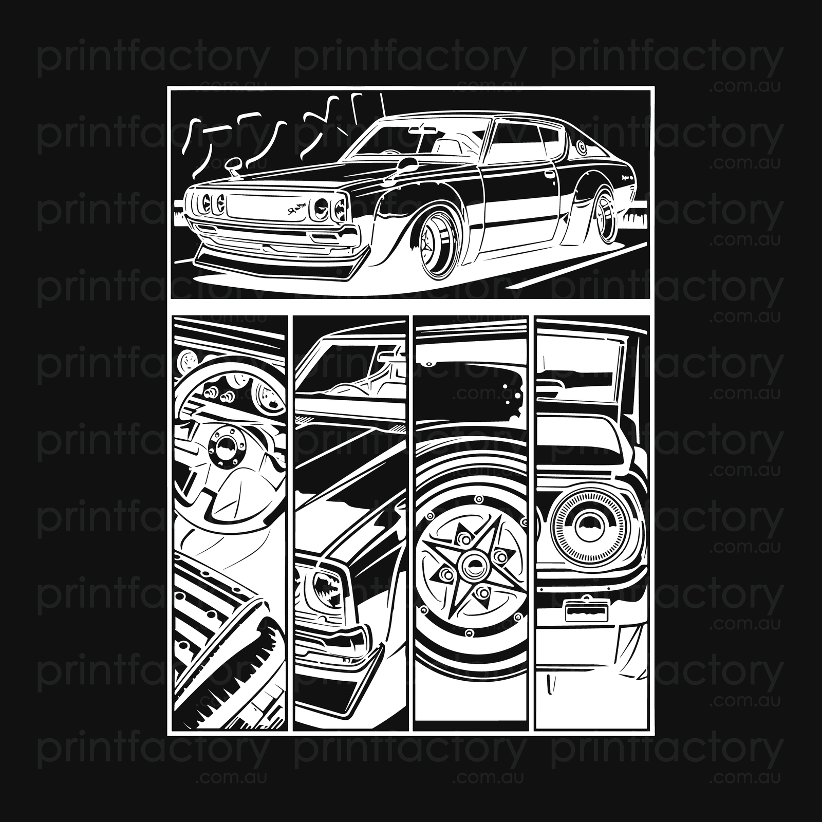 Car Comic Cell Comic Panel Car 2 – Printfactory.com.au